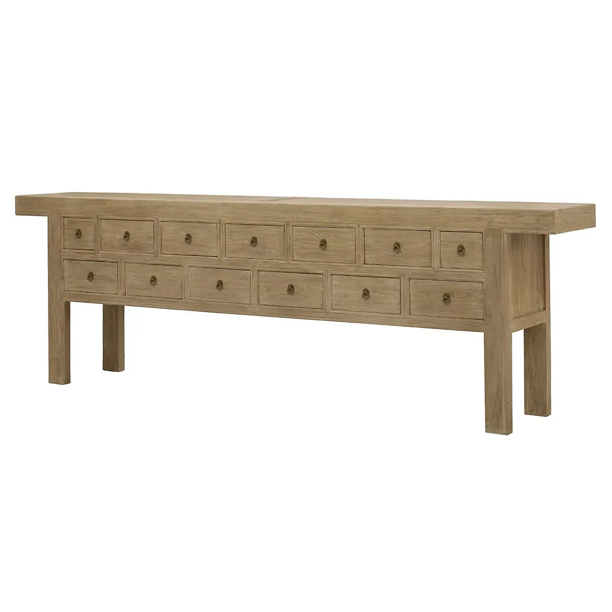 Ian Console Table with Storage - Brown, Elm Wood