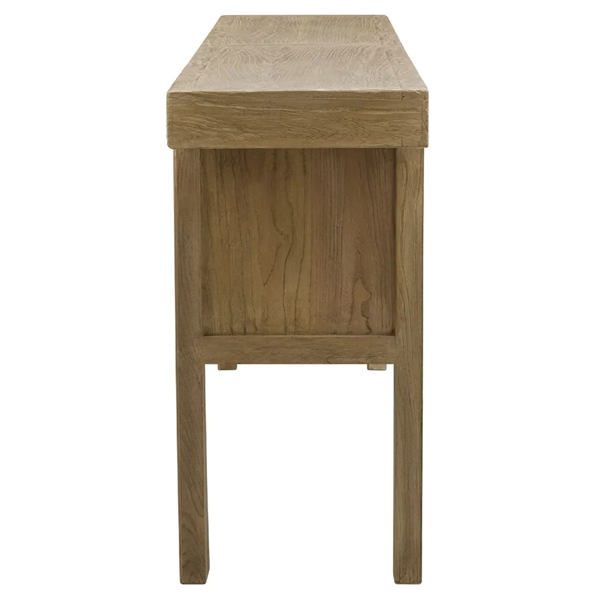 Ian Console Table with Storage - Brown, Elm Wood