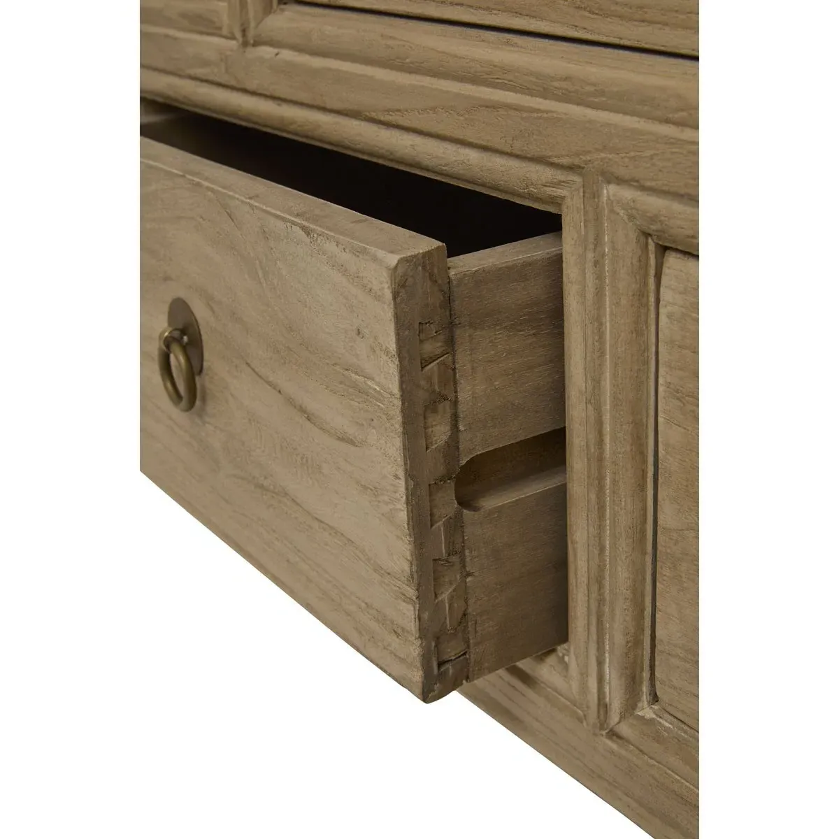 Ian Console Table with Storage - Brown, Elm Wood