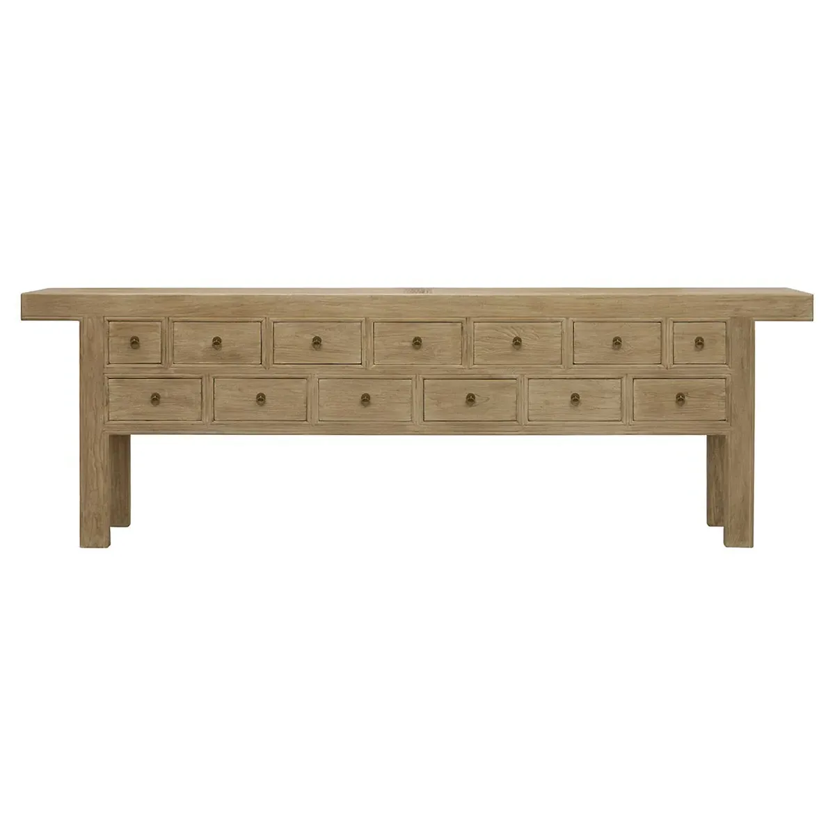 Ian Console Table with Storage - Brown, Elm Wood