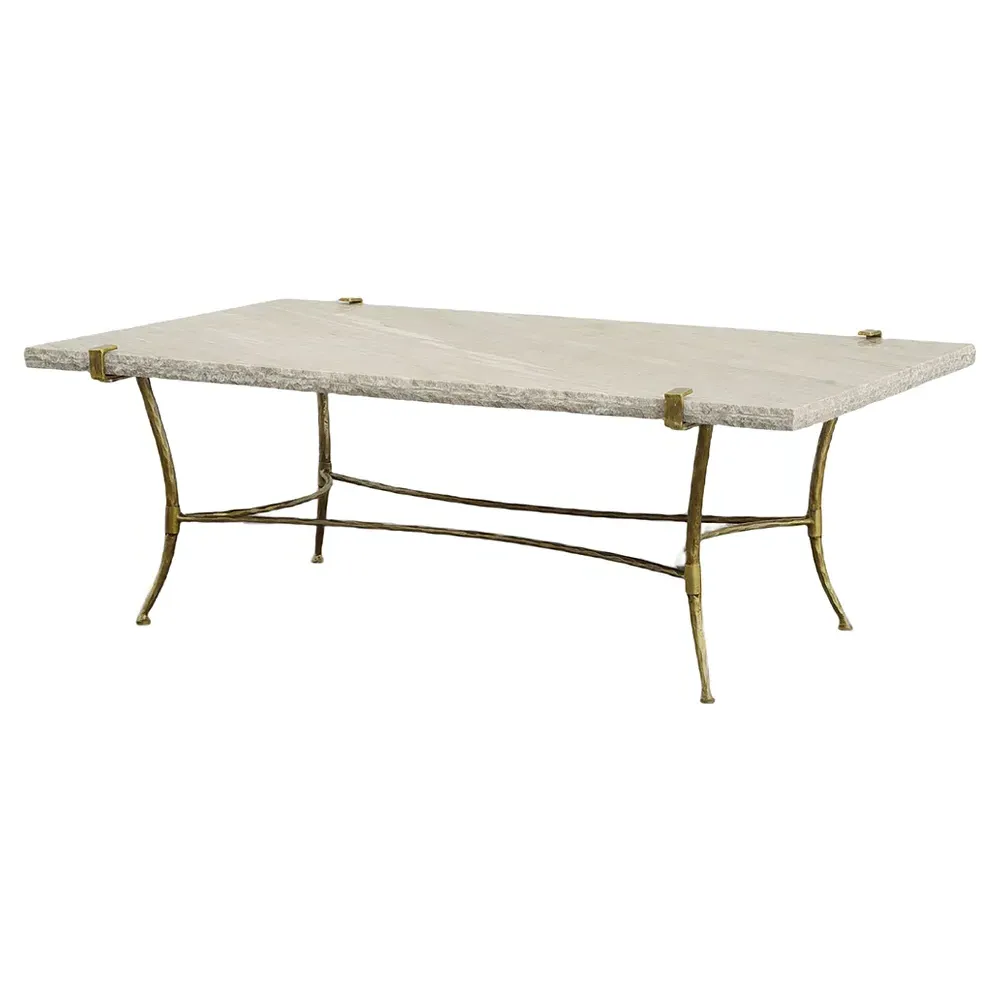 Iana Rectangular Coffee Table - Cream, Marble