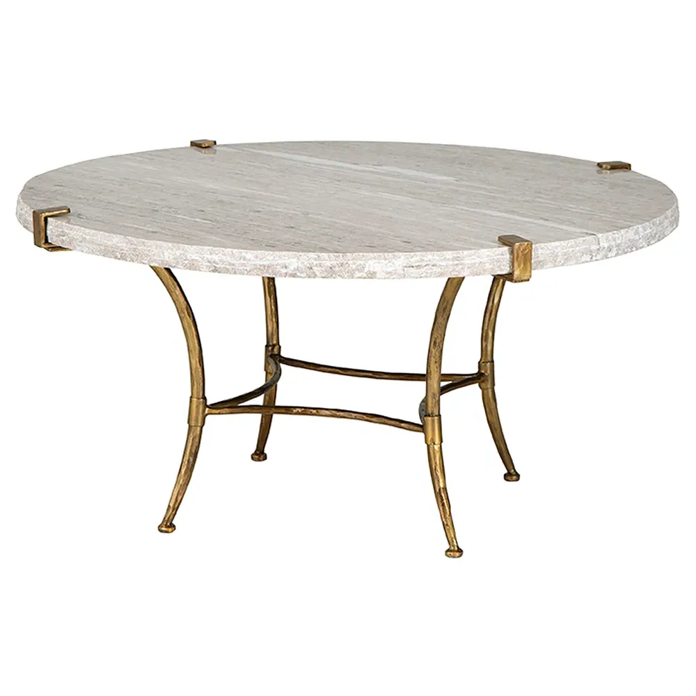 Iana Round Coffee Table - Cream, Marble