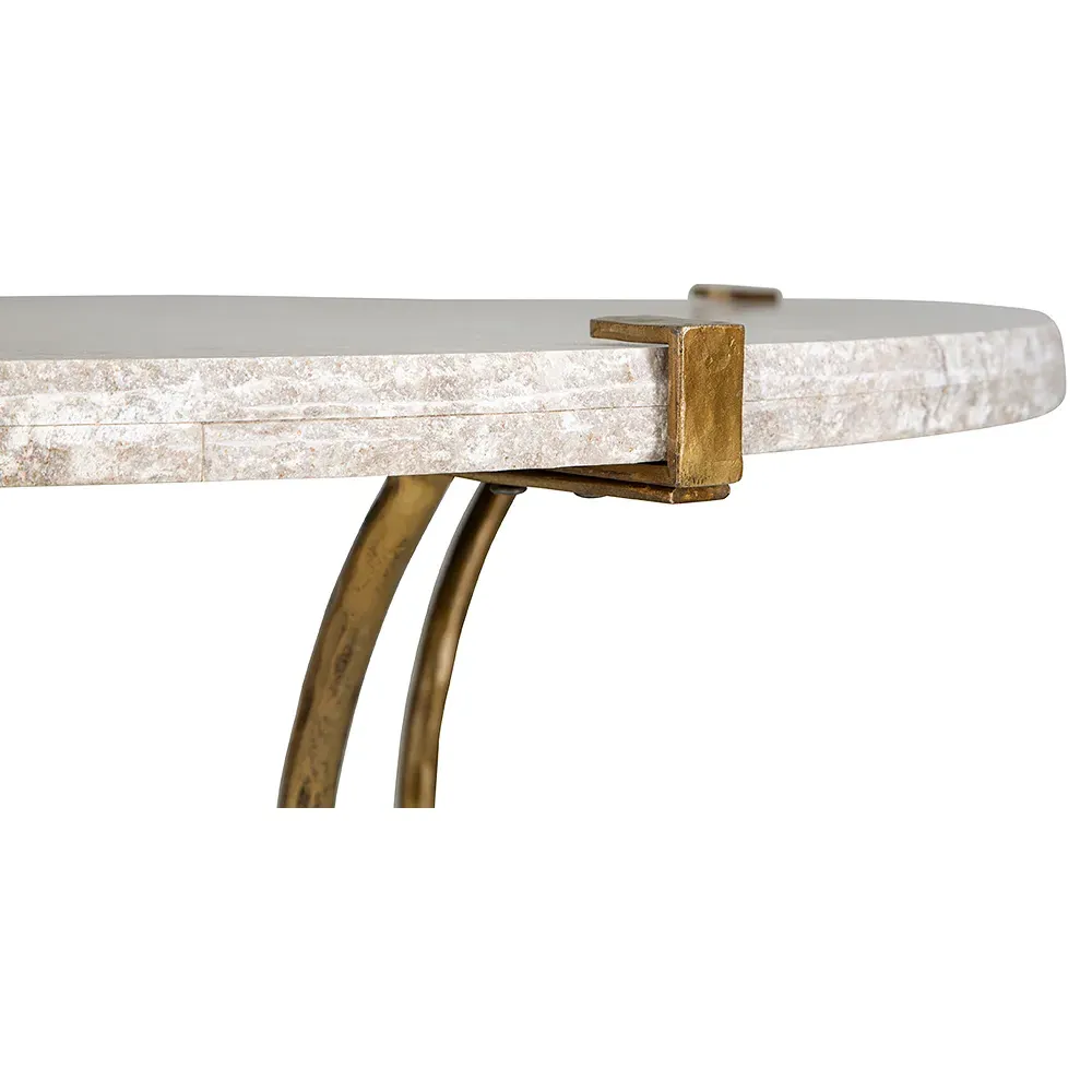 Iana Round Coffee Table - Cream, Marble