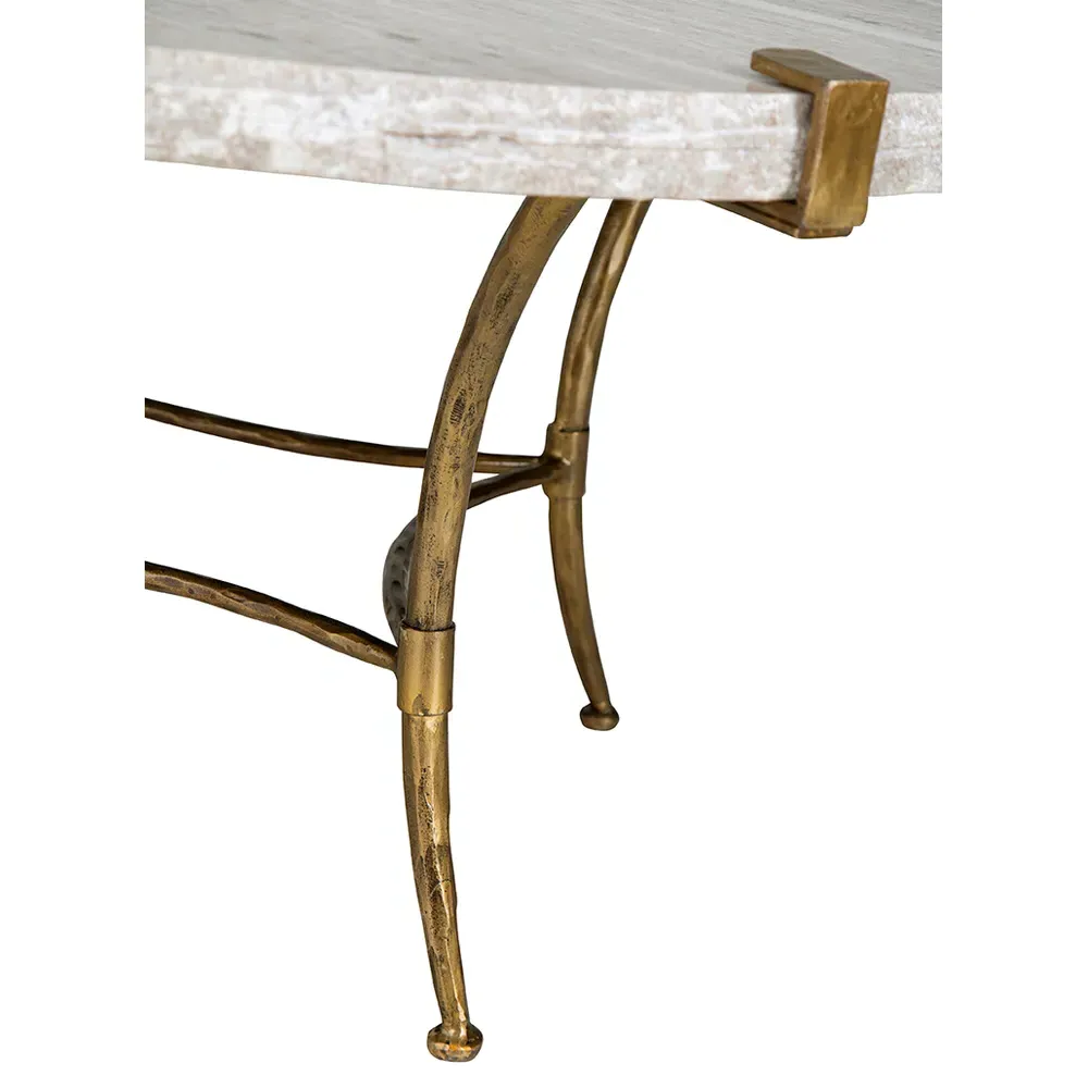 Iana Round Coffee Table - Cream, Marble