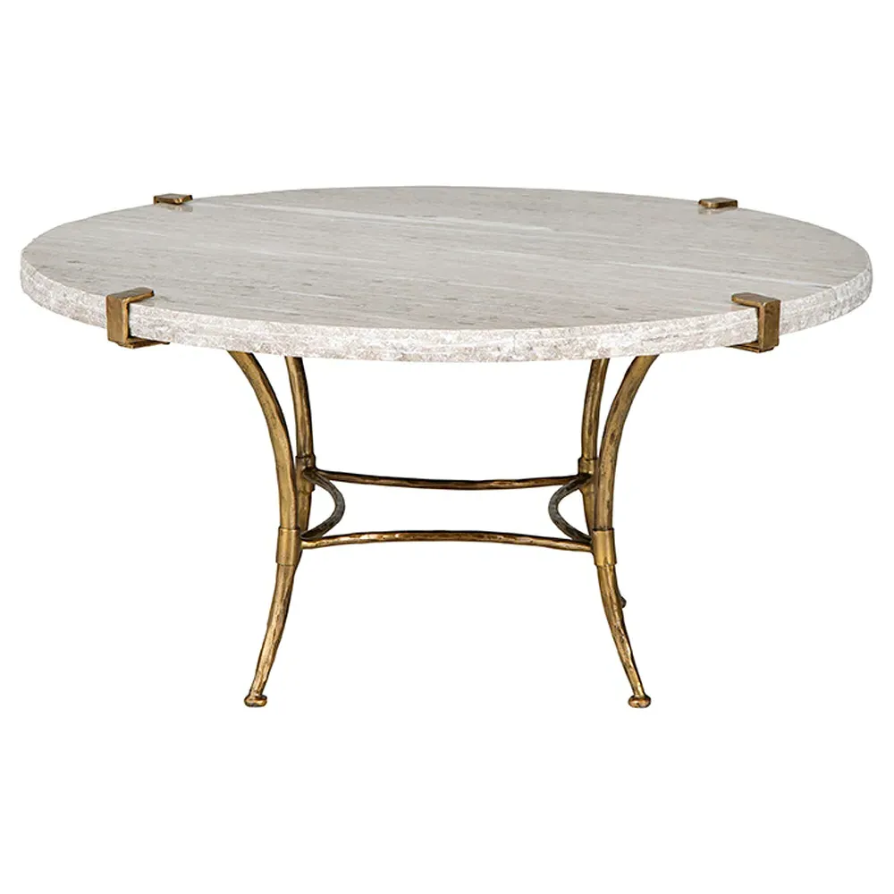 Iana Round Coffee Table - Cream, Marble image
