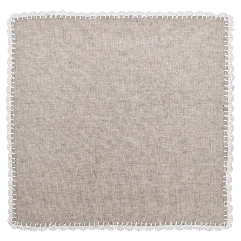Ida Shell Edge Napkin Set of 4 - Grey, Linen