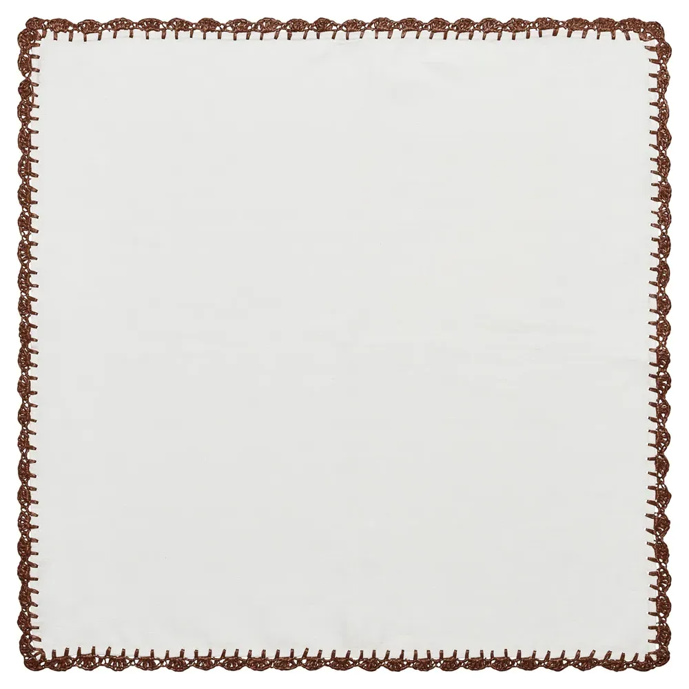 Ida Shell Edge Napkin Set of 4 - White, Linen