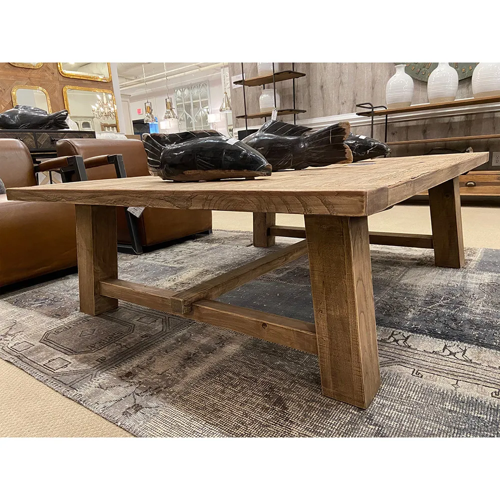 Idris Rectangular Coffee Table - Brown, Oak Wood