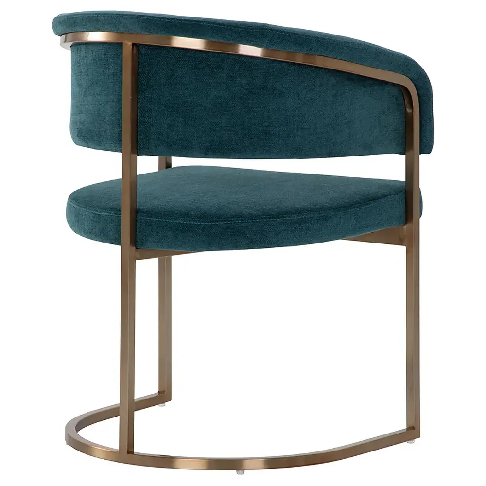 Ifera Dining Arm Chair - Teal, Stainless Steel