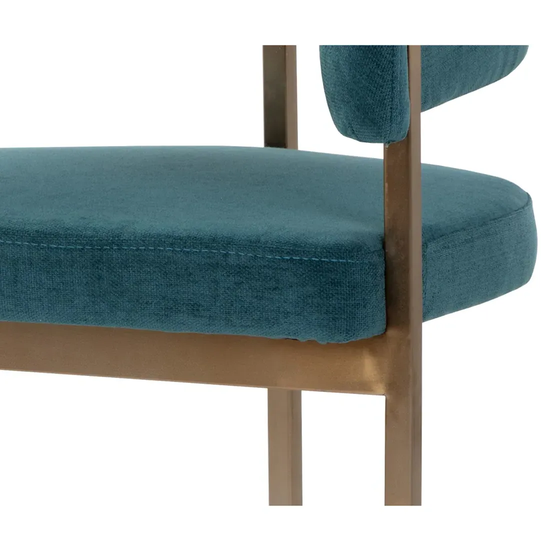 Ifera Dining Arm Chair - Teal, Stainless Steel