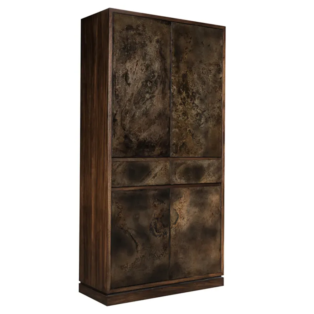 Igon 4 Door China Cabinet - Brown, Saman Wood