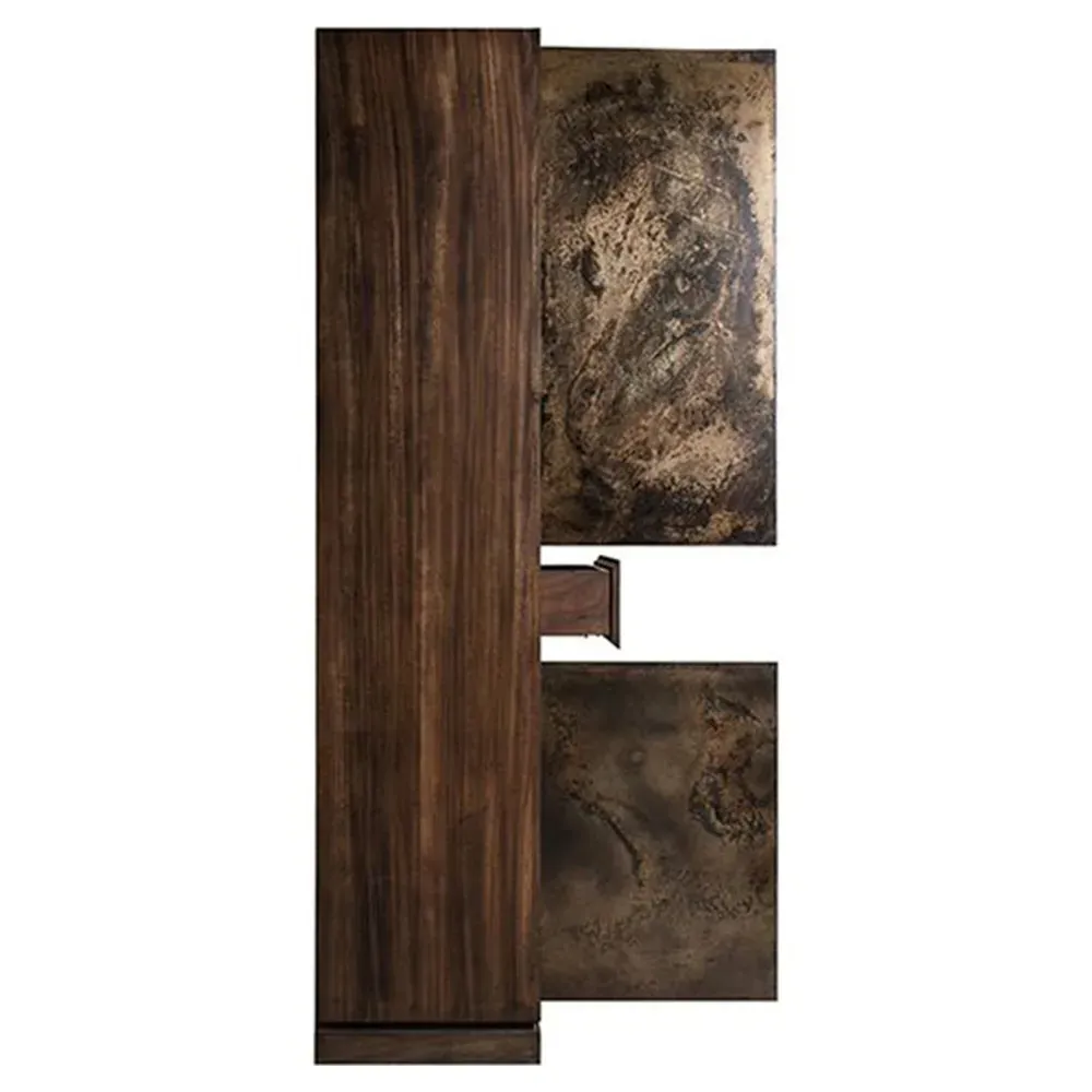 Igon 4 Door China Cabinet - Brown, Saman Wood