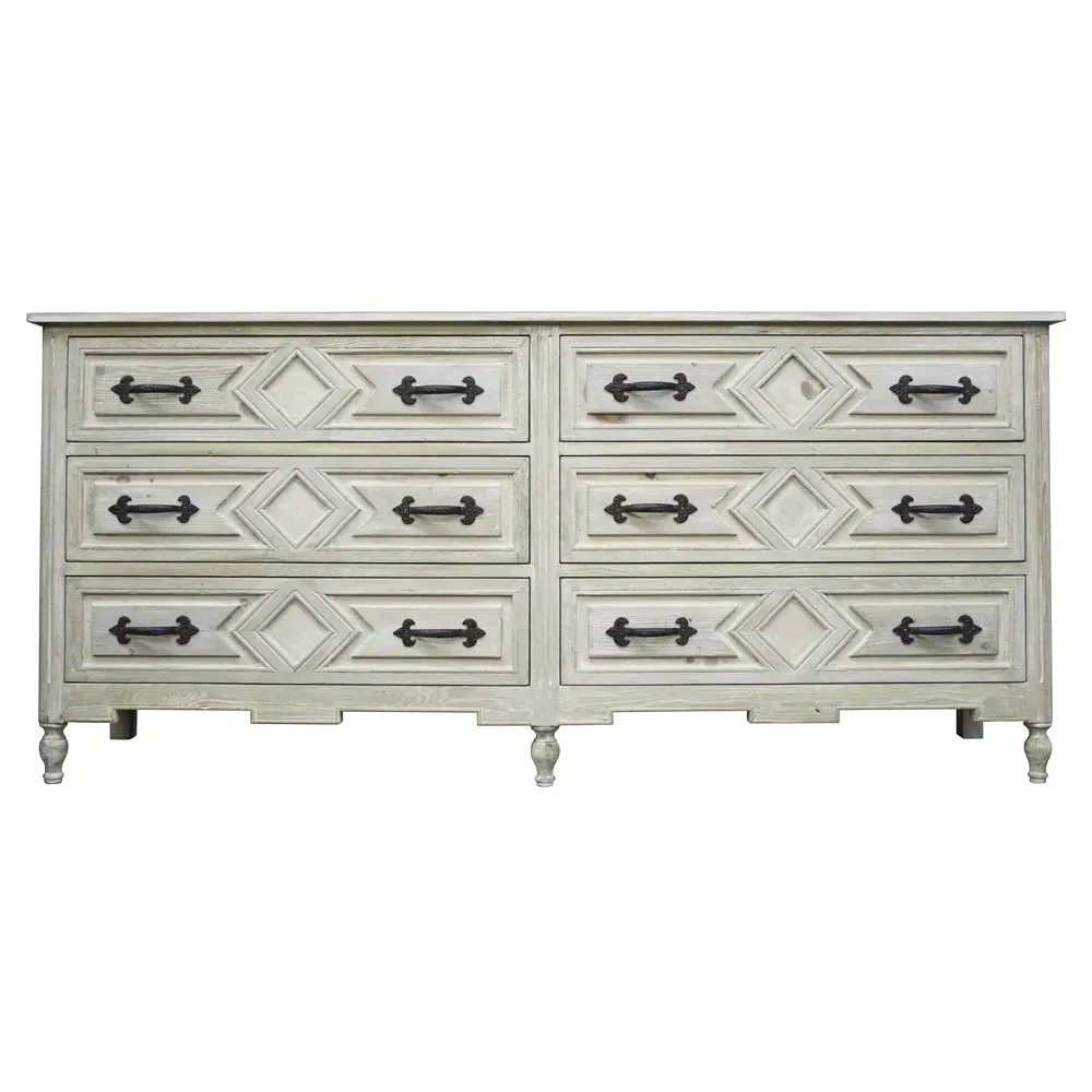 Ila Double Dresser - Grey Washed, Reclaimed Wood