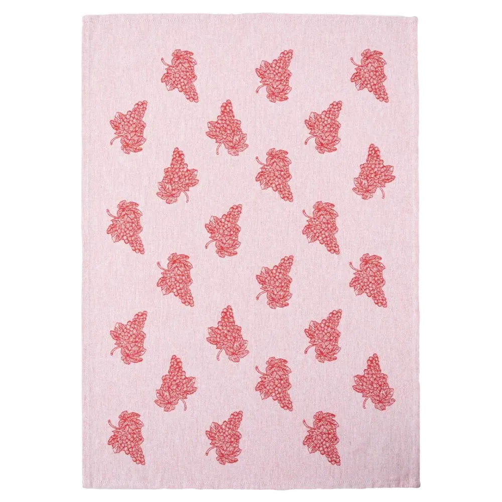 Ila French Grapes Dish Towel Set - Red, Cotton image
