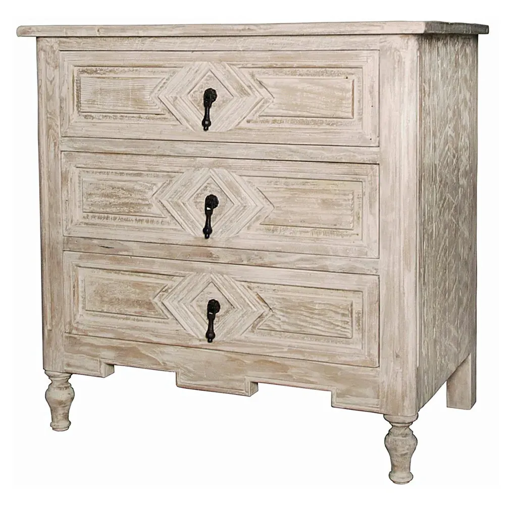 Ila Nightstand - Grey Washed, Reclaimed Wood