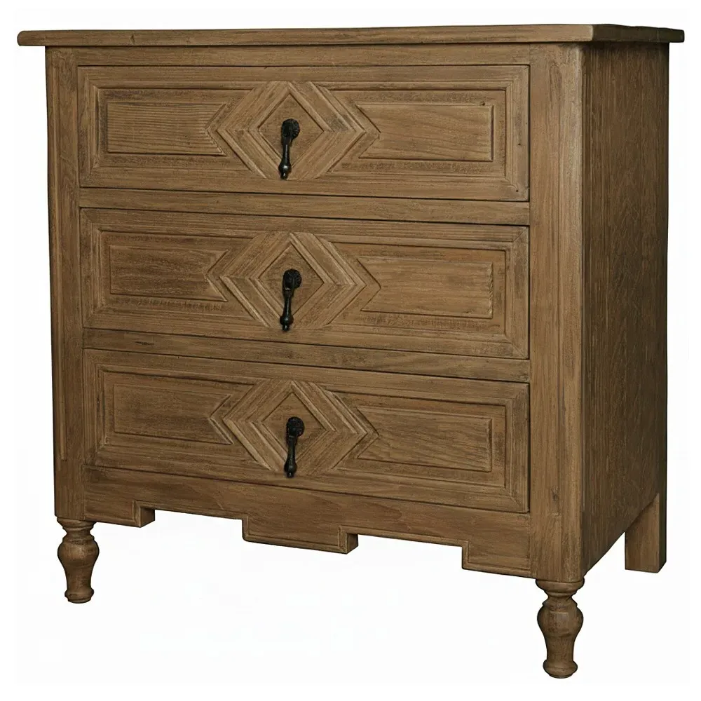 Ila Nightstand - Light Brown, Reclaimed Wood