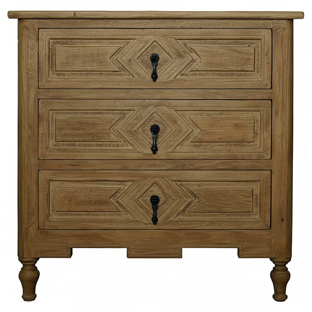 Ila Nightstand - Light Brown, Reclaimed Wood