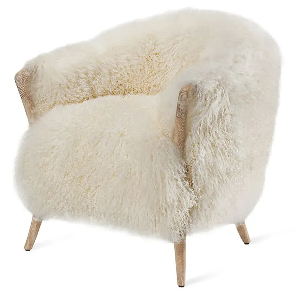 Ilaria Arm Chair - White Sheepskin