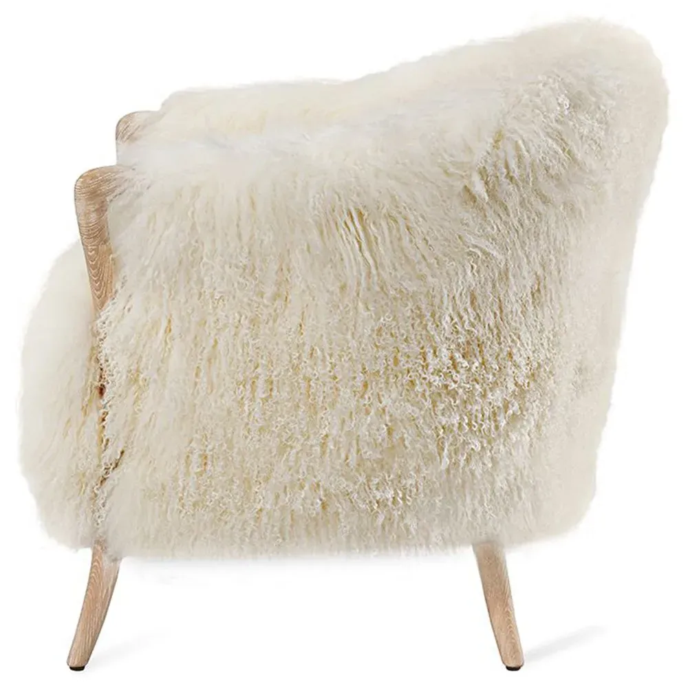 Ilaria Arm Chair - White Sheepskin