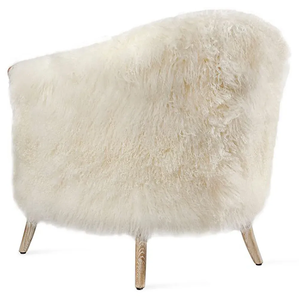 Ilaria Arm Chair - White Sheepskin