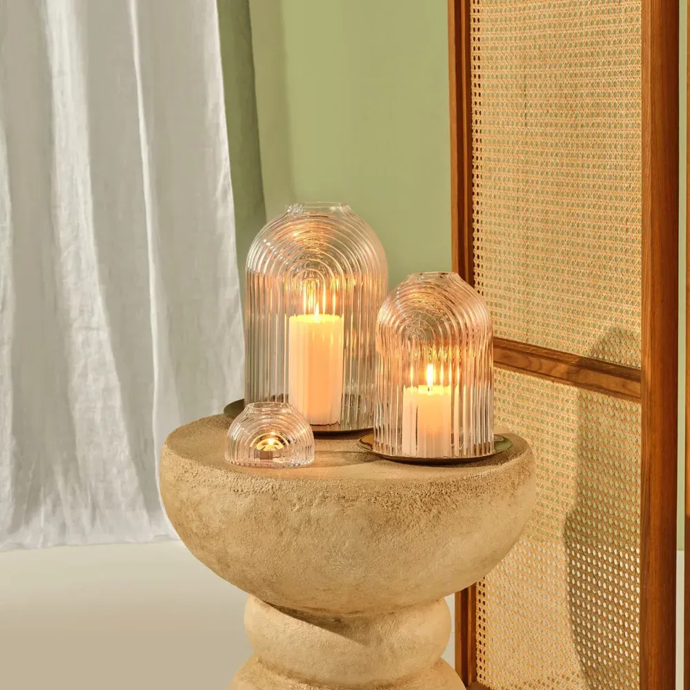 Ilo Small Hurricane Candleholder - Clear, Crystal