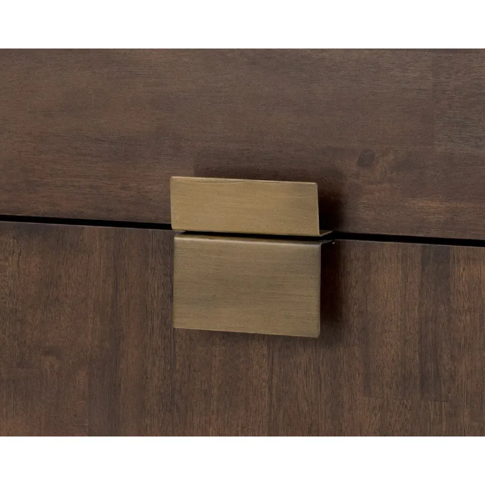 Ilona 2 Drawer Nightstand - Dark Brown, Acacia Wood