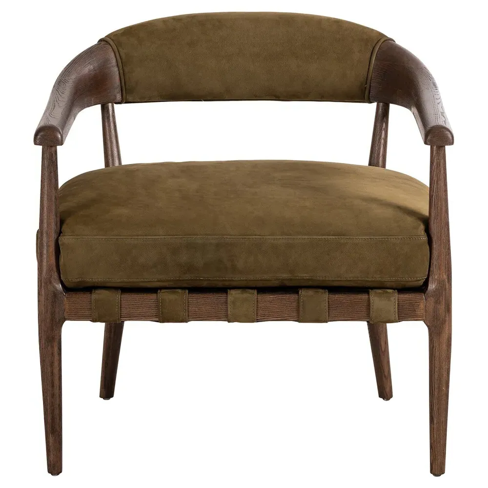 Ilonah Arm Chair - Moss, Leather