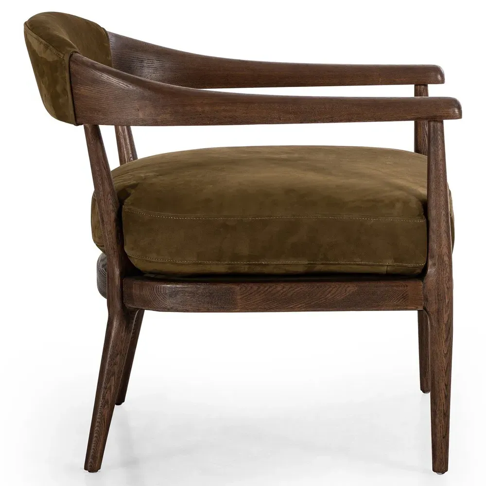 Ilonah Arm Chair - Moss, Leather