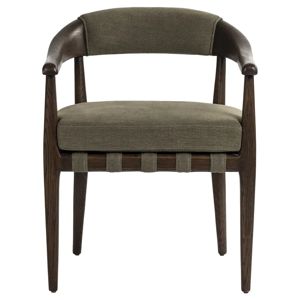 Ilonah Dining Arm Chair - Olive Green, Oak image