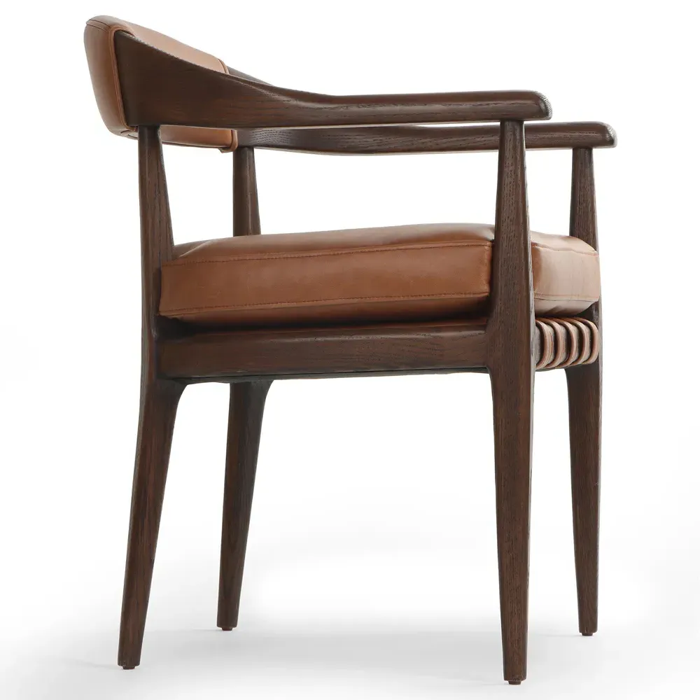 Ilonah Dining Arm Chair - Tan, Oak