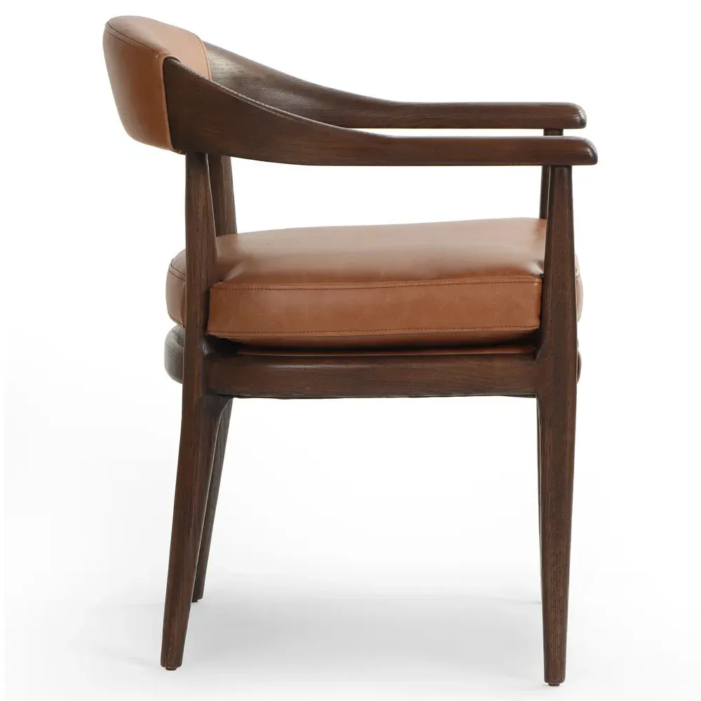 Ilonah Dining Arm Chair - Tan, Oak