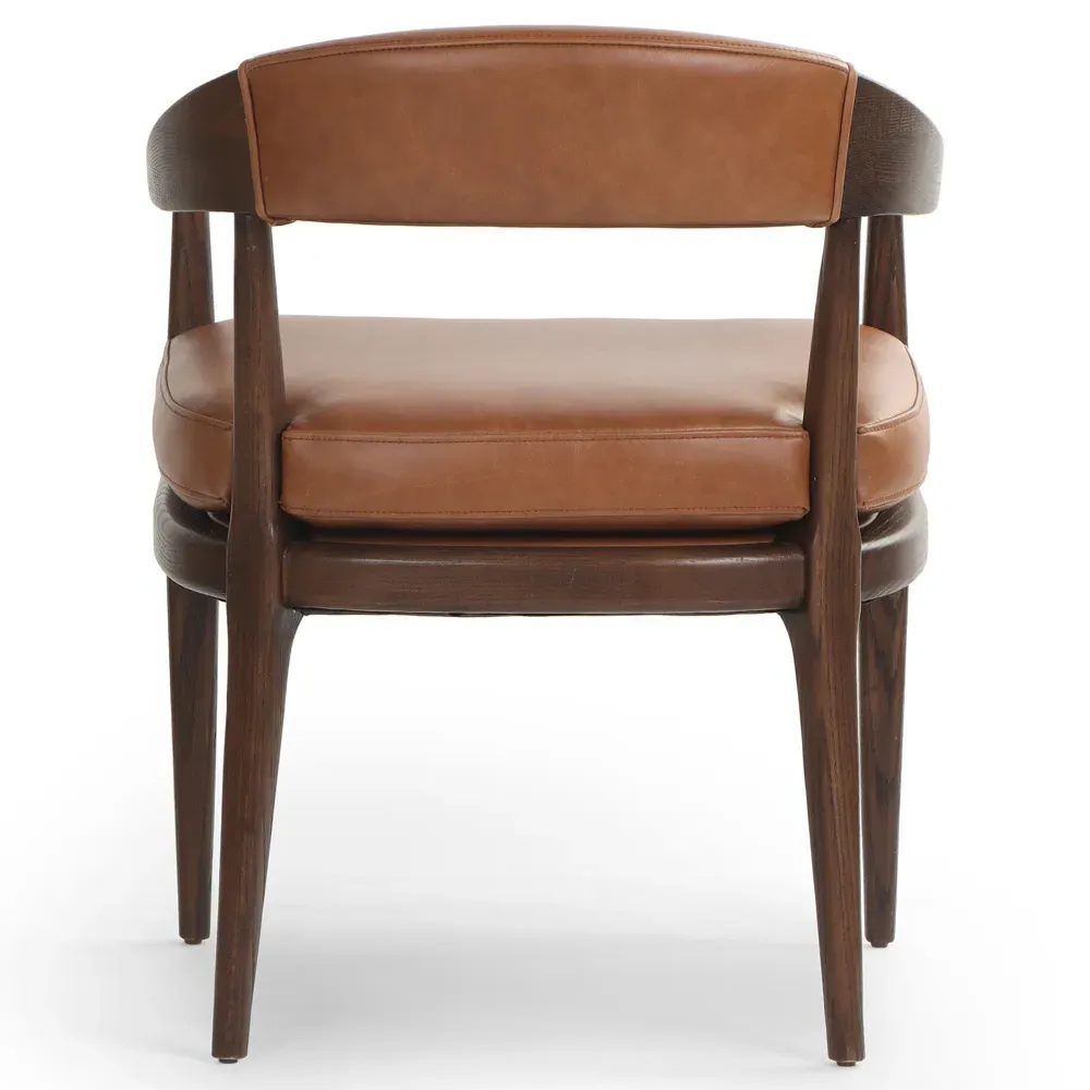 Ilonah Dining Arm Chair - Tan, Oak