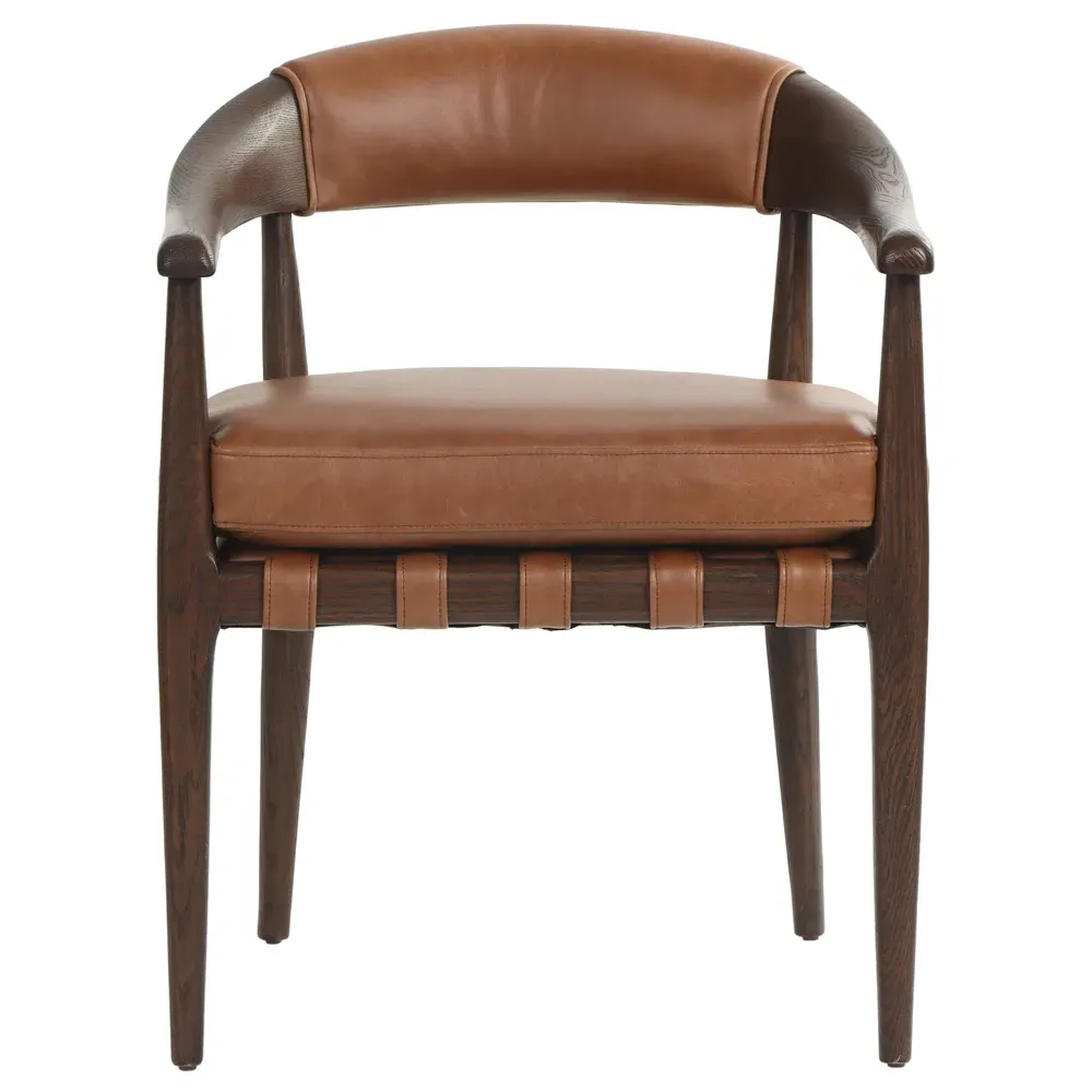 Ilonah Dining Arm Chair - Tan, Oak