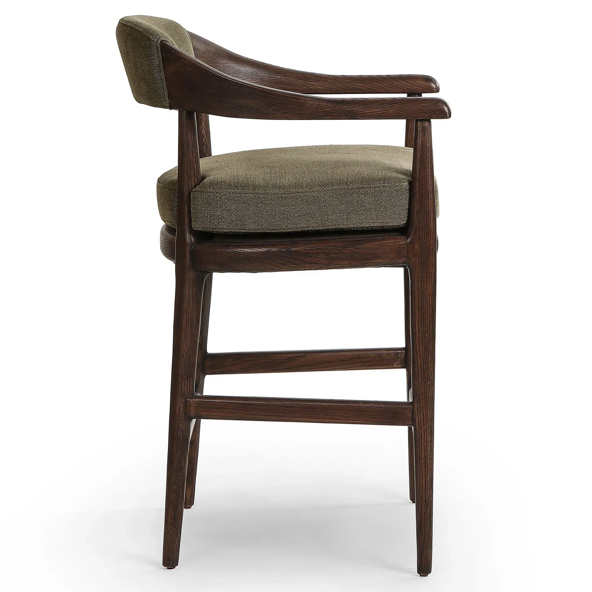 Ilonah Upholstered Counter Stool - Olive Green, Oak