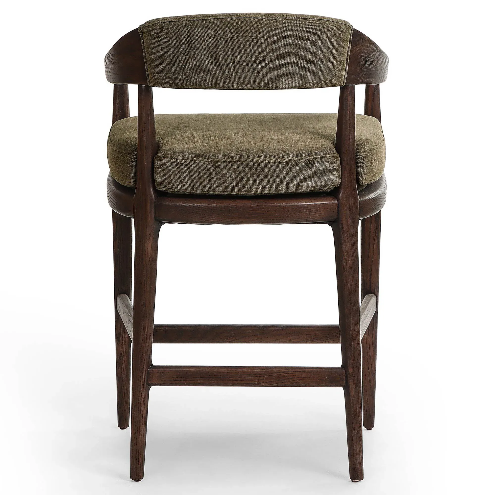 Ilonah Upholstered Counter Stool - Olive Green, Oak