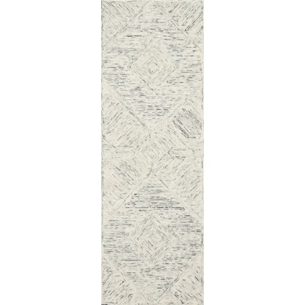 Iloria Geometric Patterned Rug - Ivory, Wool