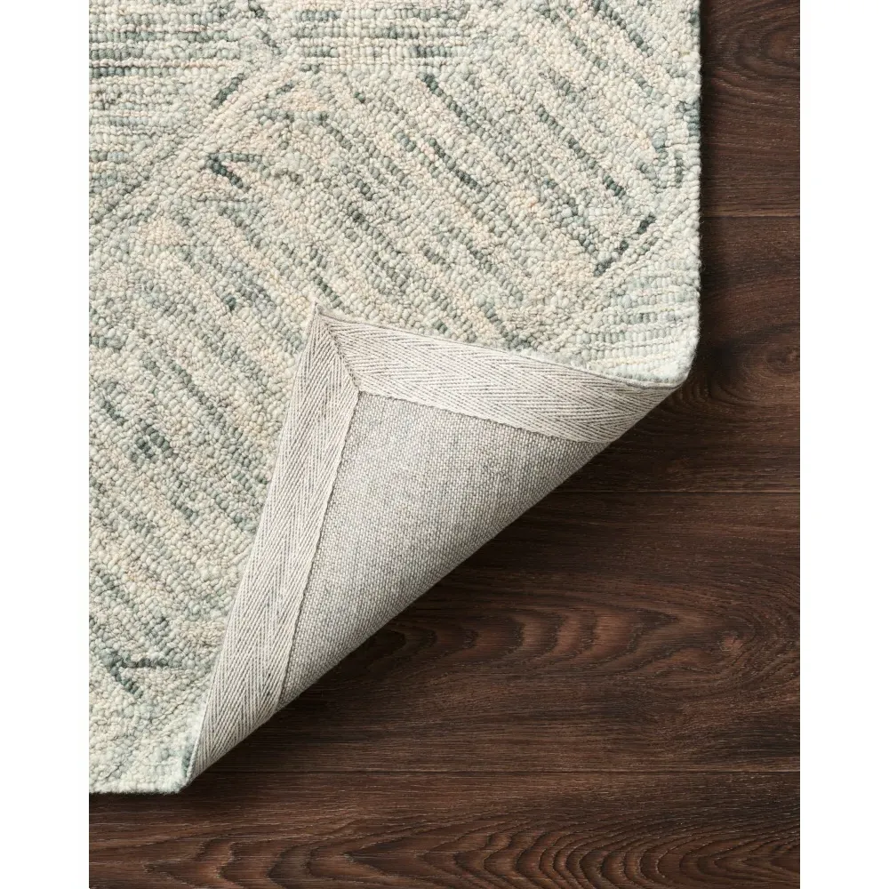 Iloria Geometric Patterned Rug Sample - Ivory, Wool