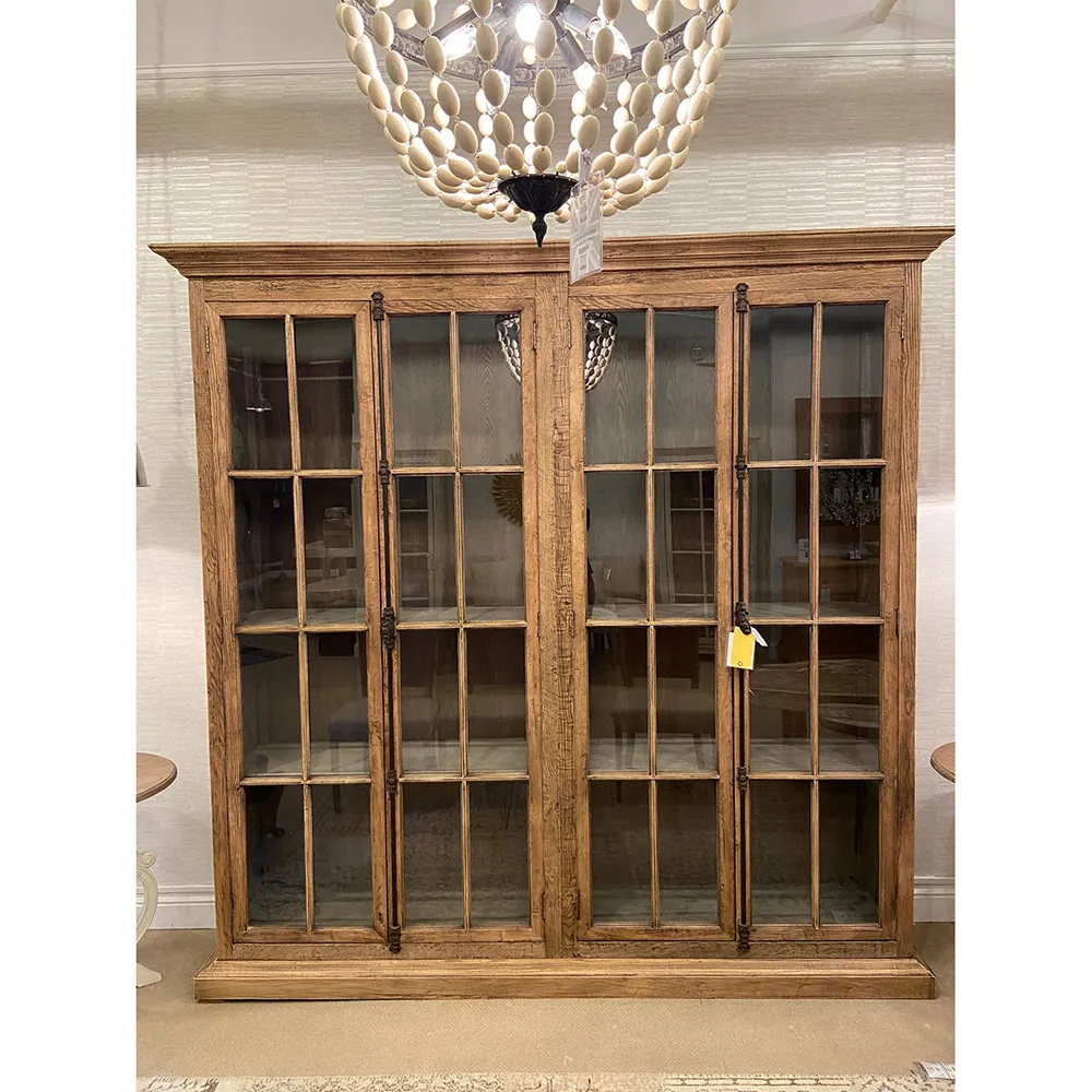 Immanuel 4 Door Display Case - Brown, Oak