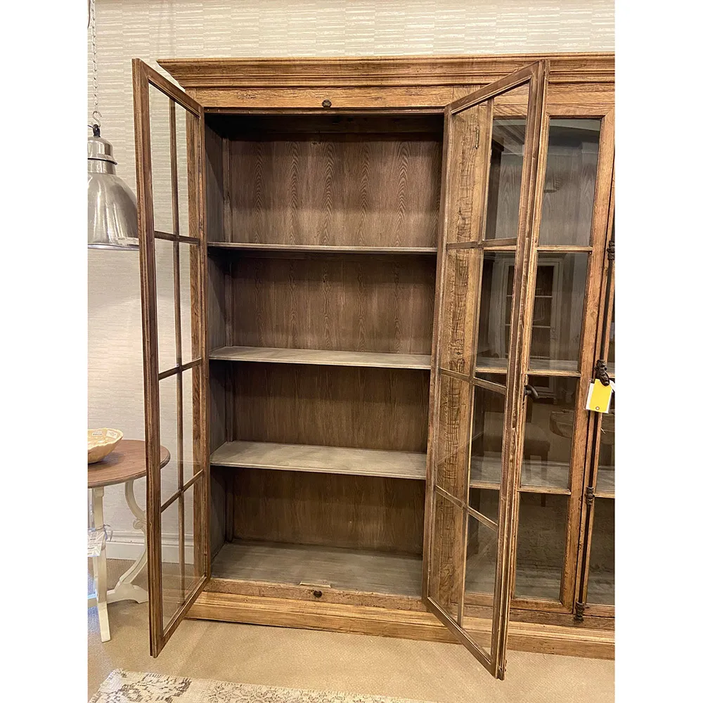 Immanuel 4 Door Display Case - Brown, Oak