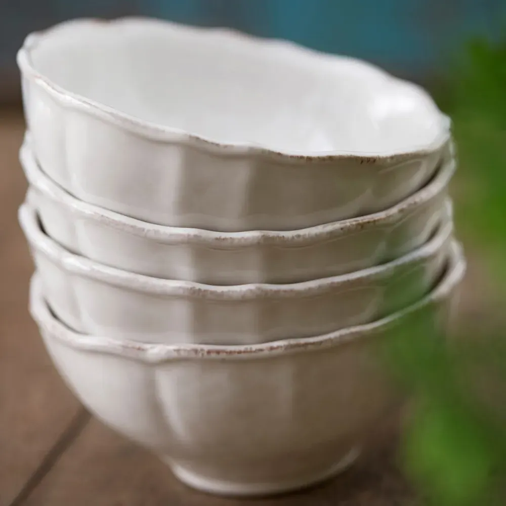 Impressions Cereal Bowl Set of 4 - White, Stoneware