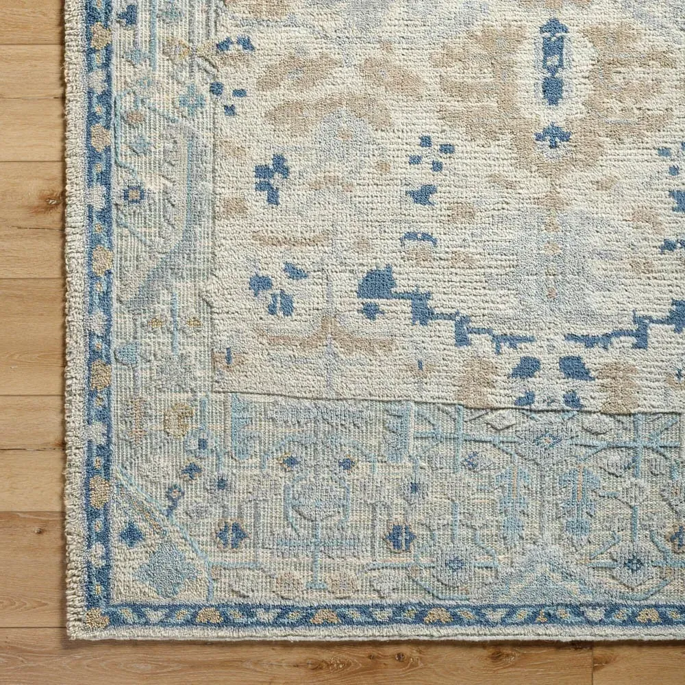 Inari Oriental Patterned Hand Knotted Rug - Blue, Wool
