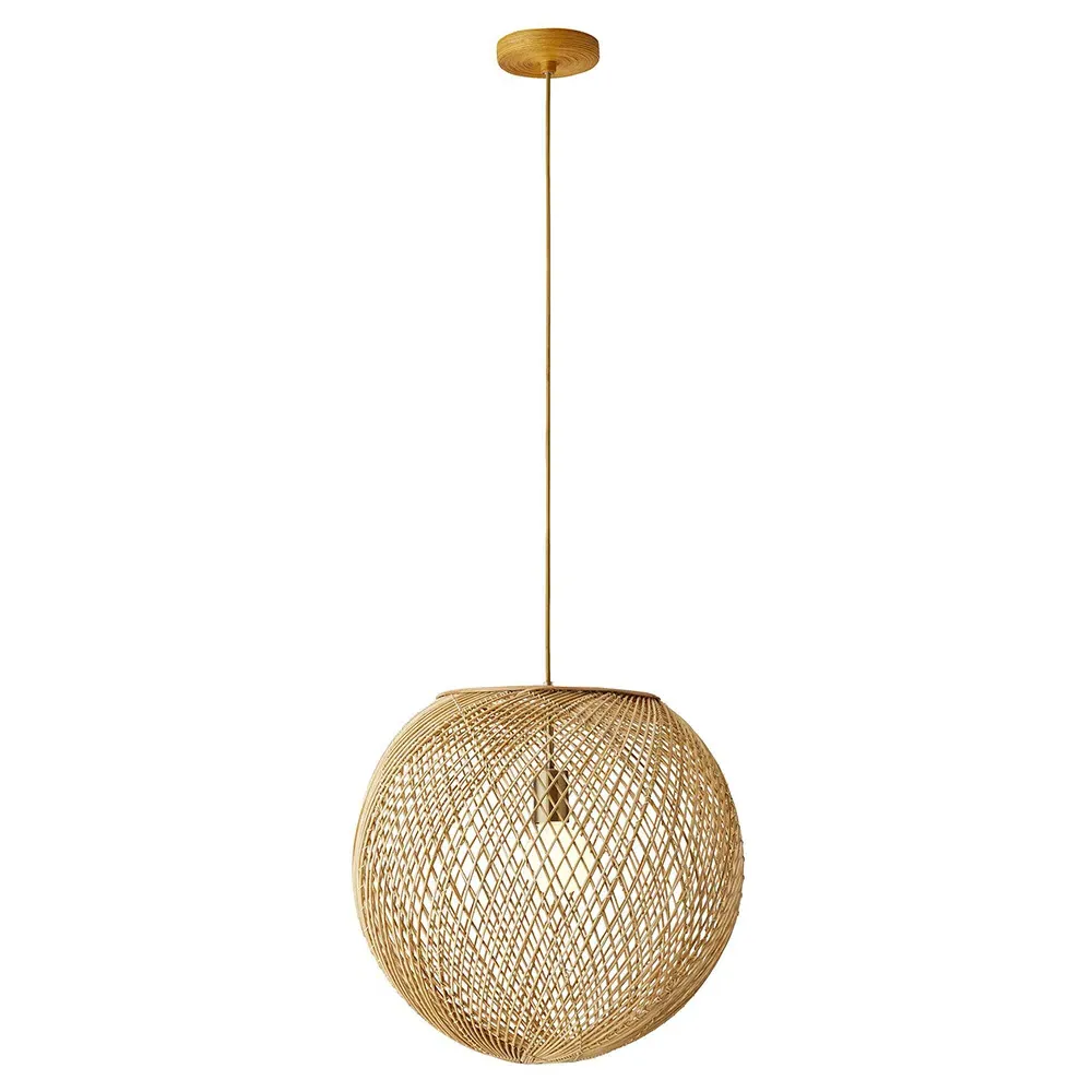 Indiana Sphere Pendant Light - Brown, Wicker