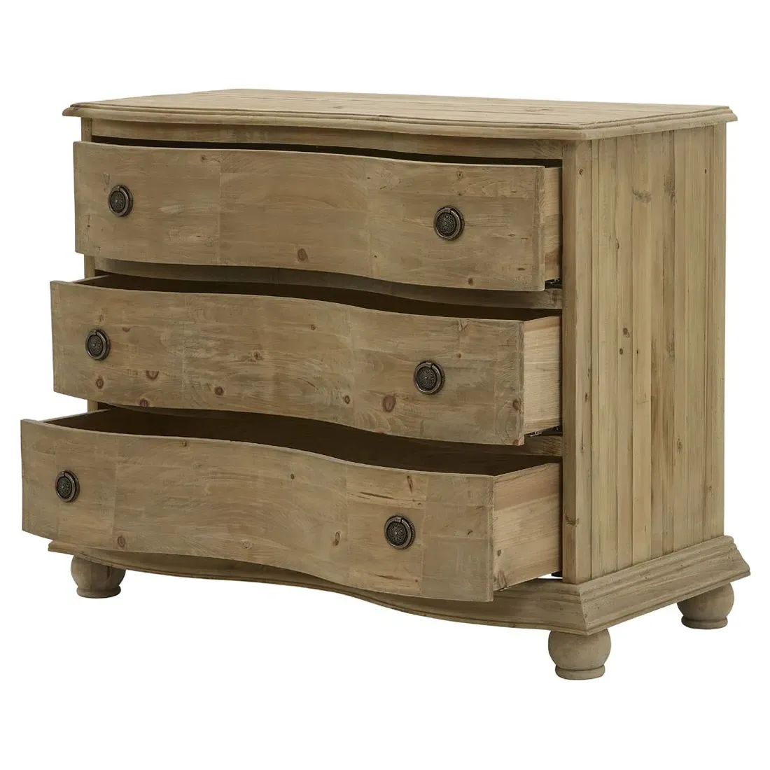 Indigo 3 Drawer Dresser - Brown, Pine Wood