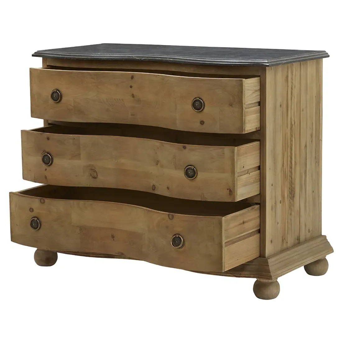 Indigo Rustic Lodge 3 Drawer Dresser - Grey, Stone