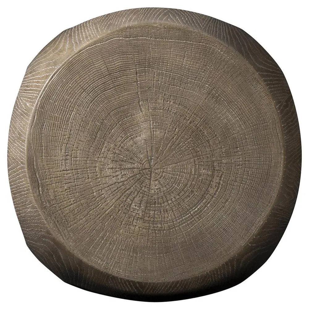 Ingrid Arched Round Side Table - Brown, Cast Resin