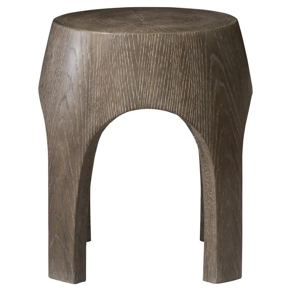 Ingrid Arched Round Side Table - Brown, Cast Resin image