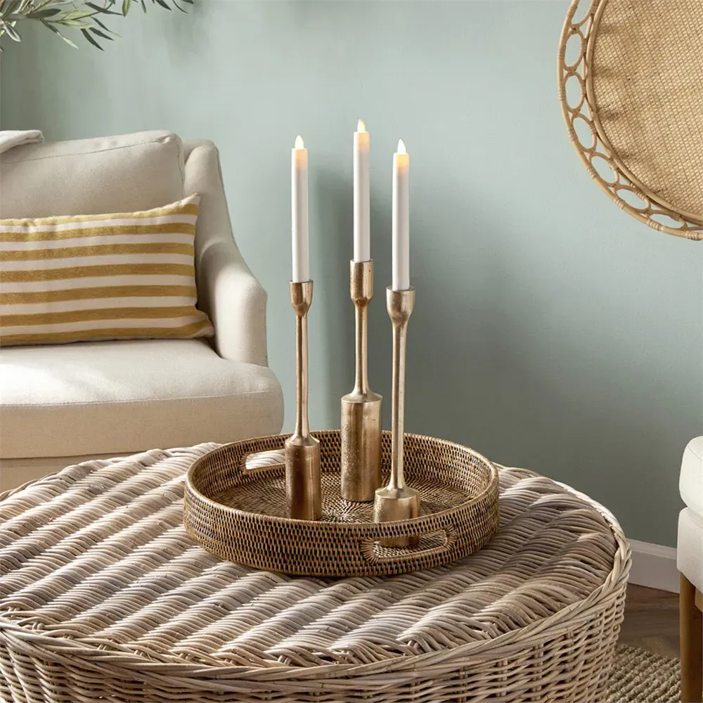 Ingrid Candleholder Set of 3 - Gold, Aluminum
