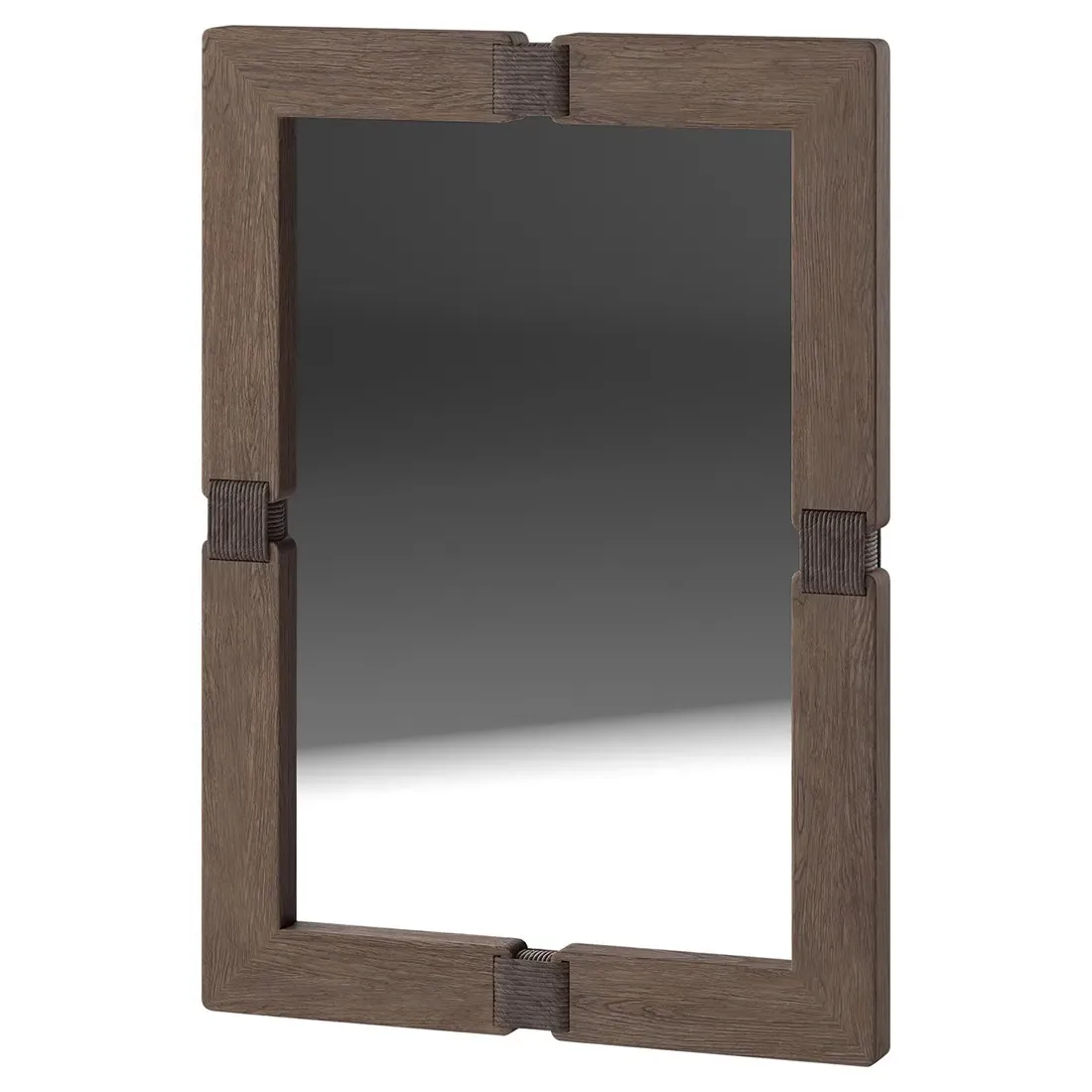 Ingrid Rectangular Wall Mounted Mirror - Brown, Wood