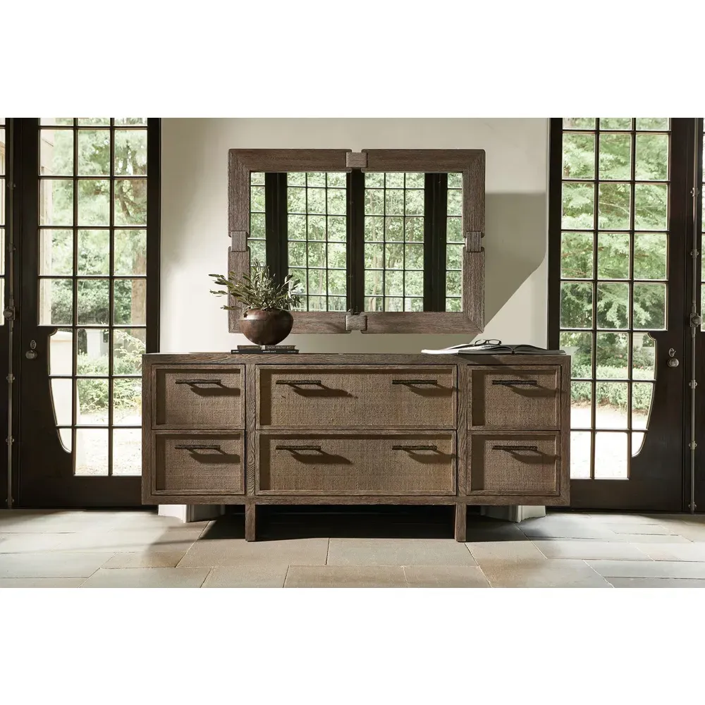 Ingrid Rectangular Wall Mounted Mirror - Brown, Wood