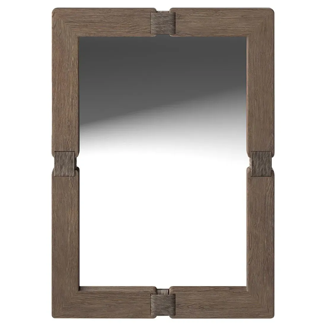 Ingrid Rectangular Wall Mounted Mirror - Brown, Wood image